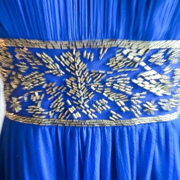 Aidan Mattox All Silk Beaded Empire waist Maxi Gown 8 - Picture 4 of 10